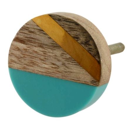 Round Wooden And Resin Cabinet Knob